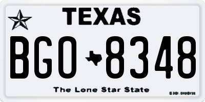 TX license plate BGO8348