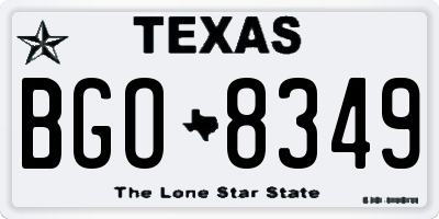 TX license plate BGO8349