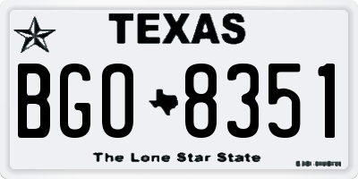 TX license plate BGO8351
