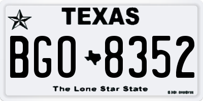 TX license plate BGO8352