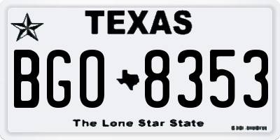 TX license plate BGO8353
