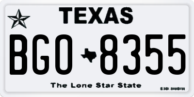 TX license plate BGO8355
