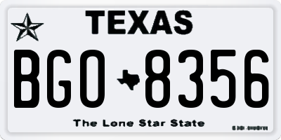 TX license plate BGO8356