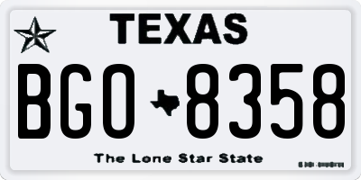 TX license plate BGO8358