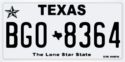 TX license plate BGO8364