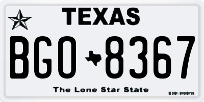 TX license plate BGO8367