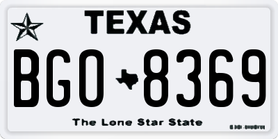 TX license plate BGO8369