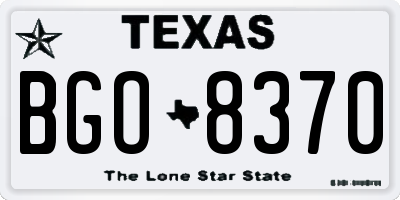 TX license plate BGO8370