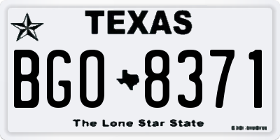 TX license plate BGO8371