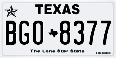 TX license plate BGO8377
