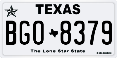 TX license plate BGO8379