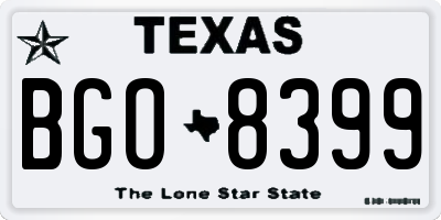 TX license plate BGO8399