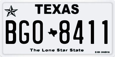 TX license plate BGO8411