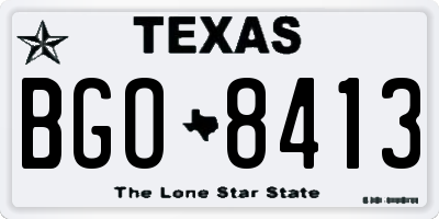 TX license plate BGO8413