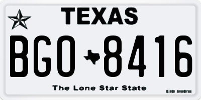 TX license plate BGO8416