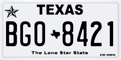 TX license plate BGO8421