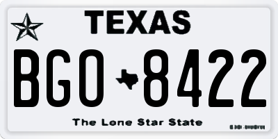 TX license plate BGO8422