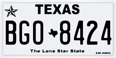 TX license plate BGO8424