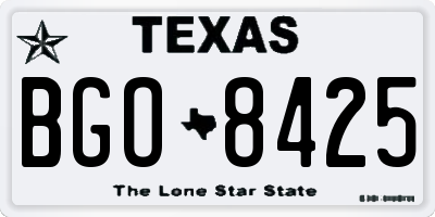 TX license plate BGO8425