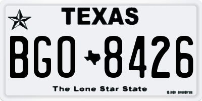 TX license plate BGO8426