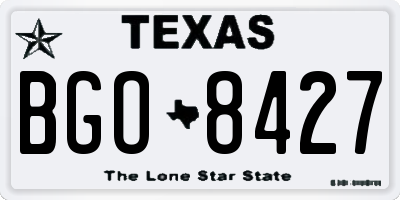 TX license plate BGO8427