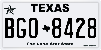 TX license plate BGO8428