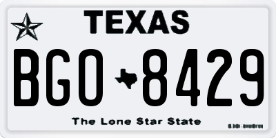TX license plate BGO8429