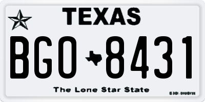 TX license plate BGO8431