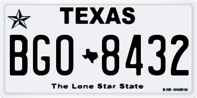 TX license plate BGO8432