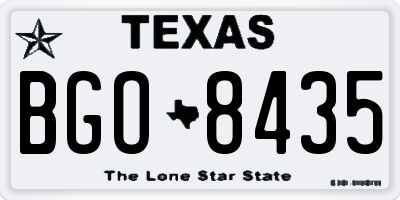 TX license plate BGO8435