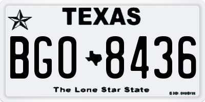 TX license plate BGO8436