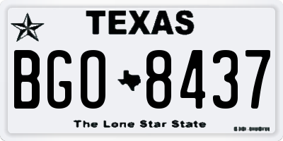 TX license plate BGO8437