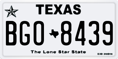 TX license plate BGO8439