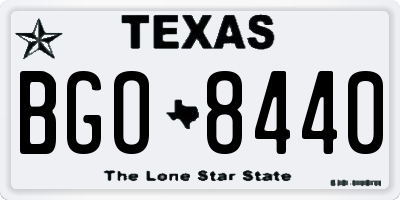 TX license plate BGO8440