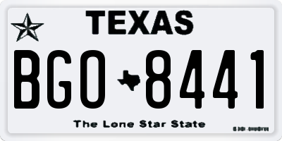 TX license plate BGO8441