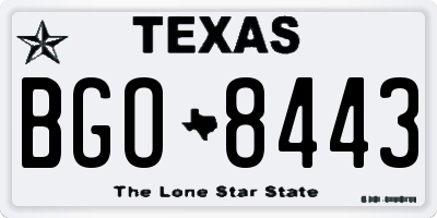 TX license plate BGO8443