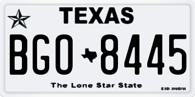 TX license plate BGO8445