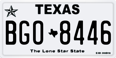 TX license plate BGO8446