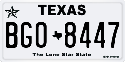 TX license plate BGO8447