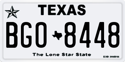 TX license plate BGO8448