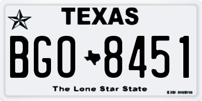 TX license plate BGO8451