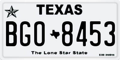 TX license plate BGO8453