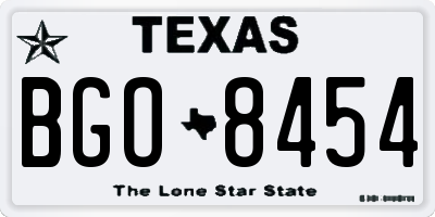 TX license plate BGO8454