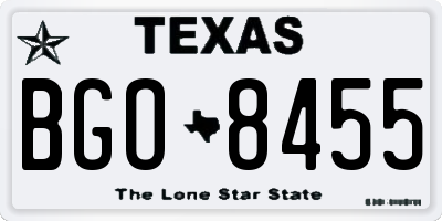 TX license plate BGO8455