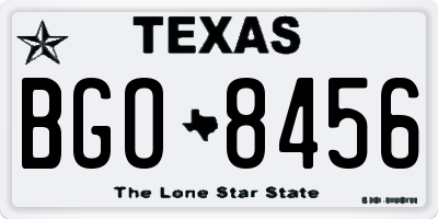 TX license plate BGO8456