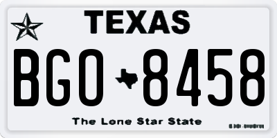 TX license plate BGO8458