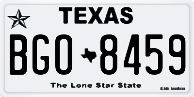 TX license plate BGO8459