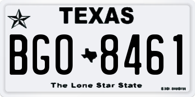 TX license plate BGO8461