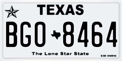 TX license plate BGO8464