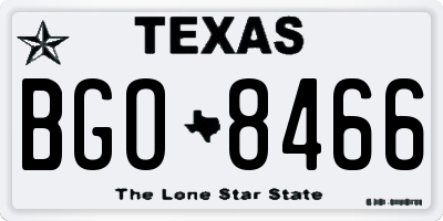 TX license plate BGO8466